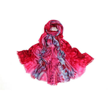 Newest selling attractive style soft rose red border sunflower cashmere scarf in many style